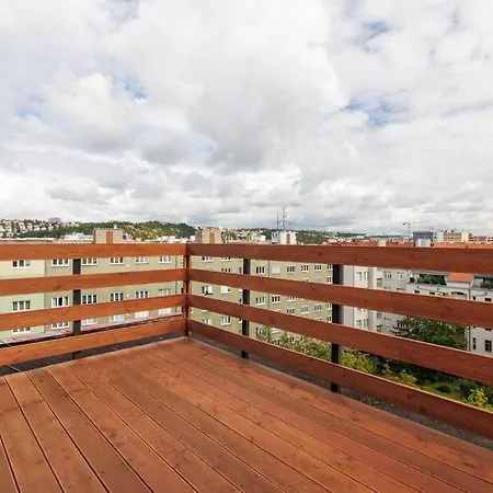 2 Rooms Apartment With Terrace And Free Parking Near Metro Prague Exterior photo